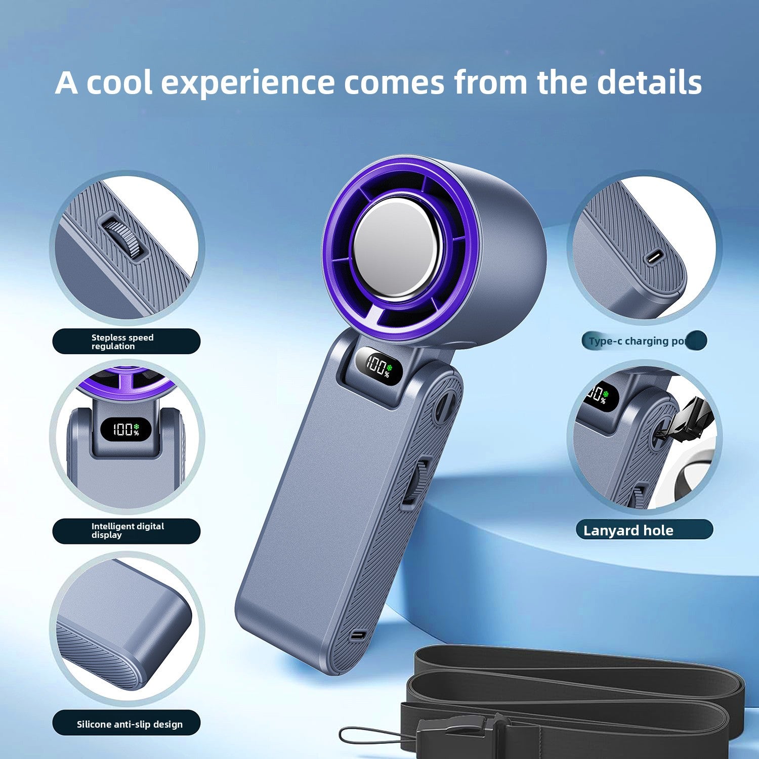 Portable Turbo Cooling Fan -Rechargeable Handheld & Desktop Fan