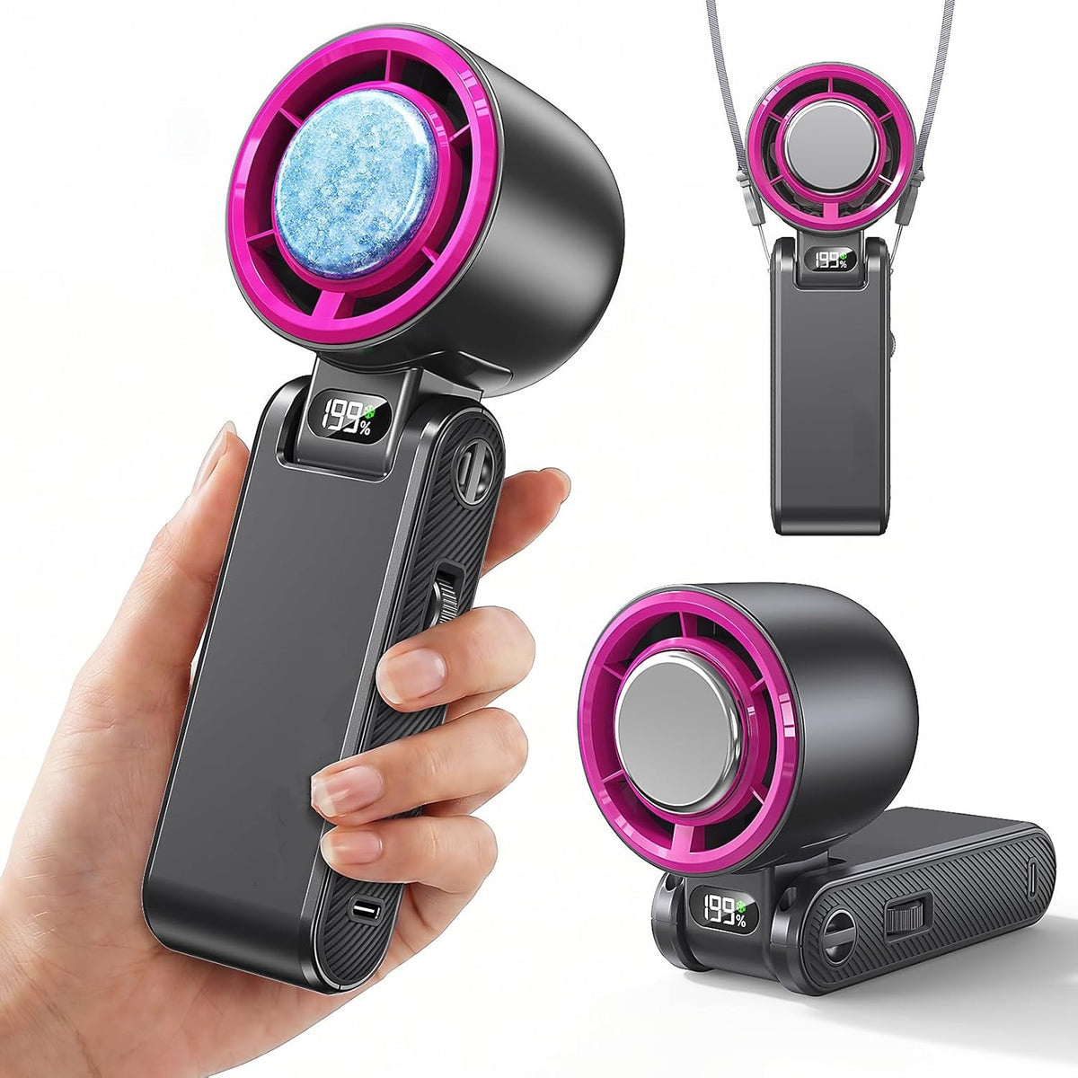 Portable Turbo Cooling Fan -Rechargeable Handheld & Desktop Fan